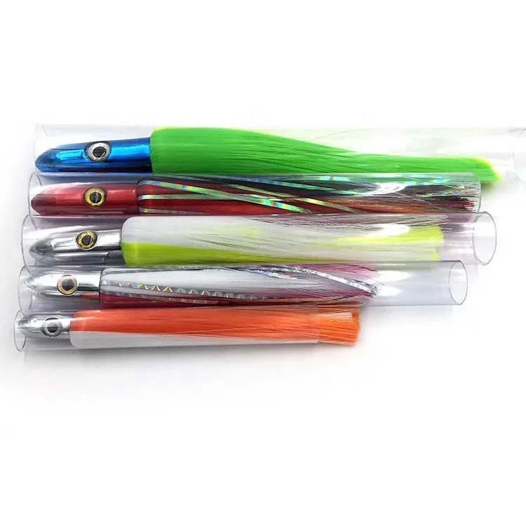 High Quality Salt Water Fishing Tackle Trolling Lure Islander With Multiple Color Hair Canna Pesca Traina