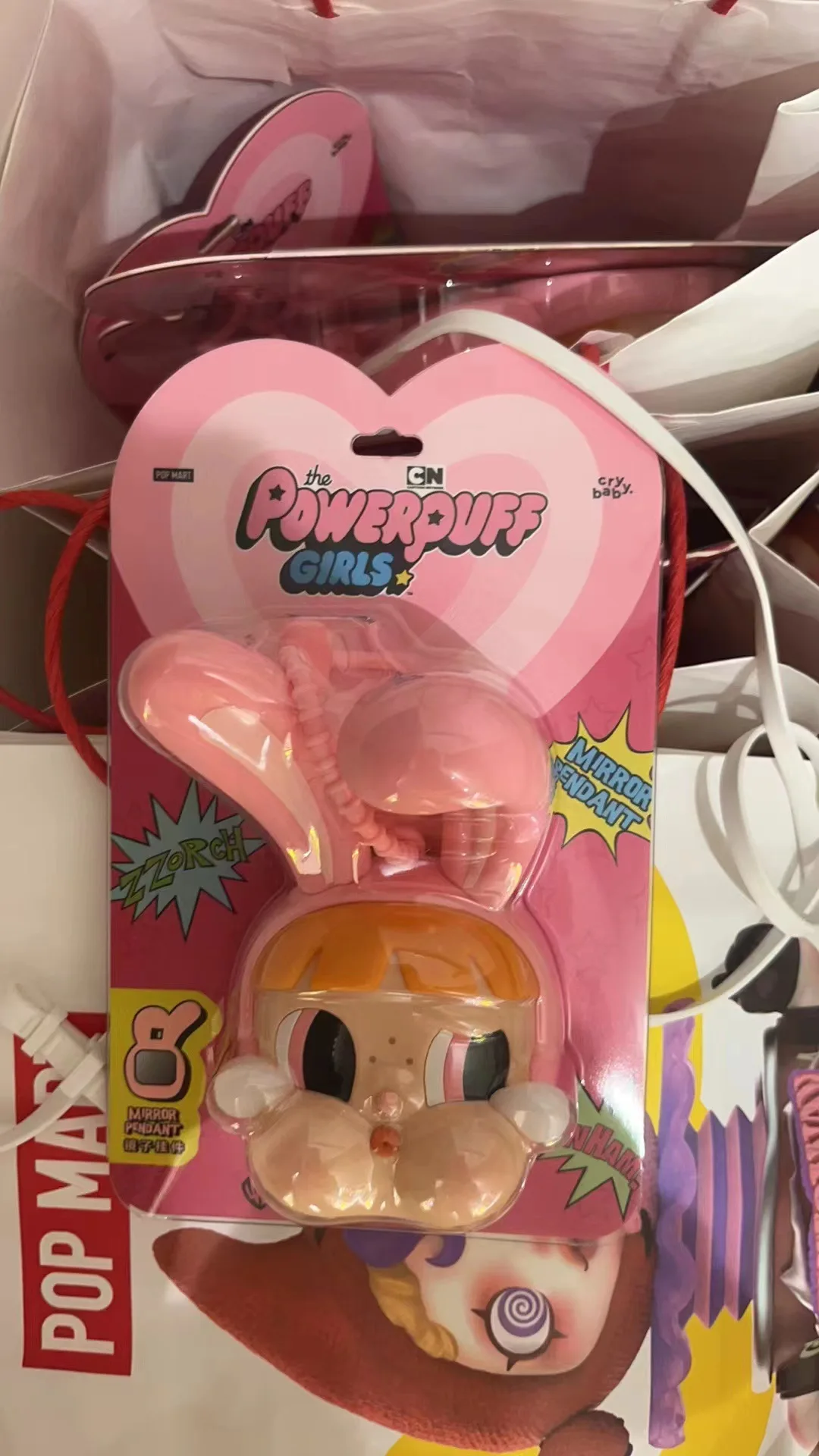 POPMART Bubble Mart CRYBABY Girls Mirror Pendant Gift Trend Key Pendant
