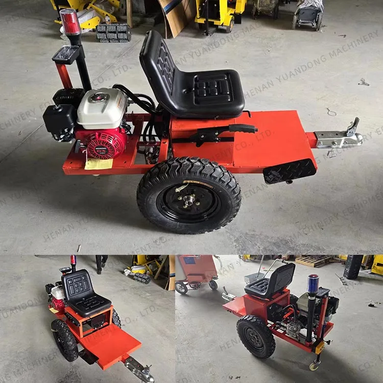 Automatic Electric Engine Power Drive Booster Vehicle For Thermoplastic Road Marking Machine With Warning Light