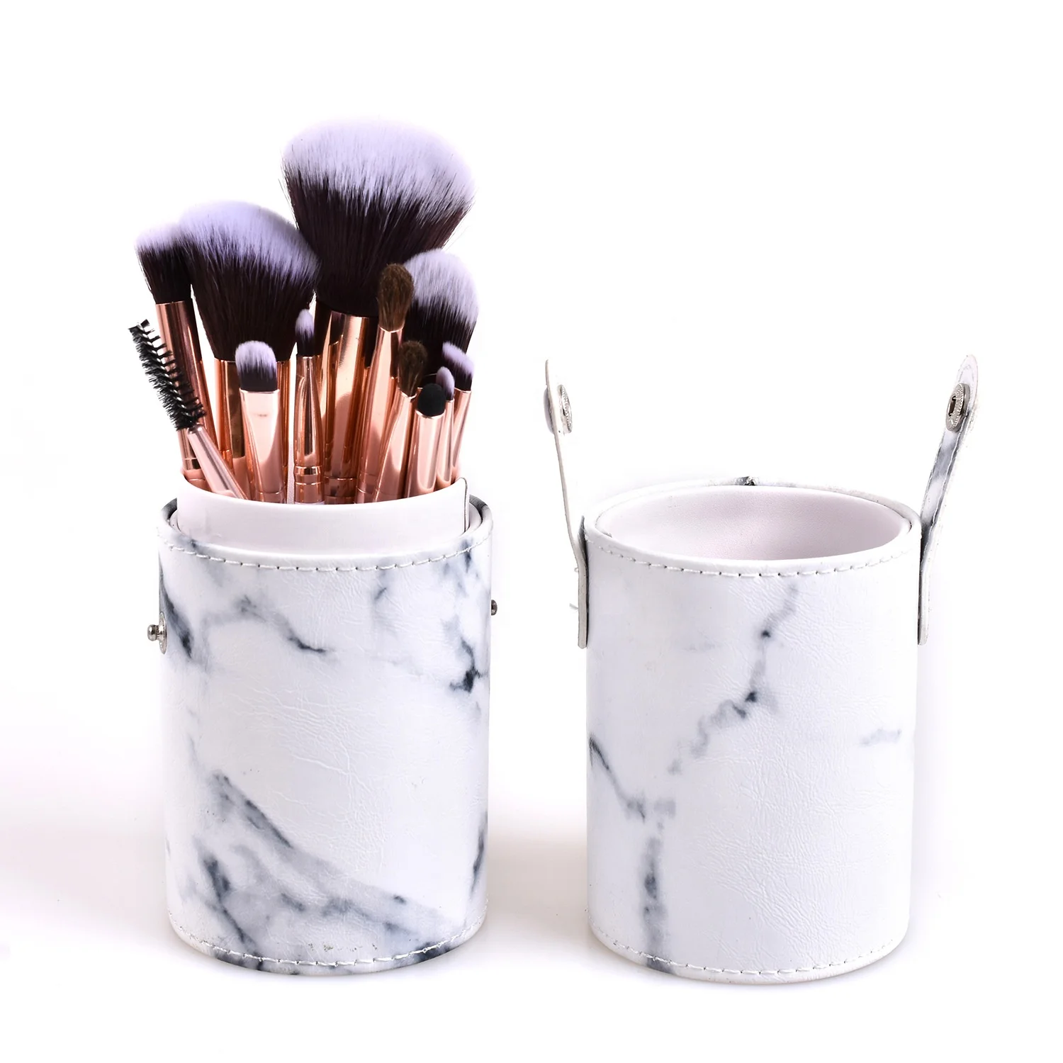 
Nature Makeup Brush Set Private Label 12PCS Marbling Handle Cosmetic Brush Set 