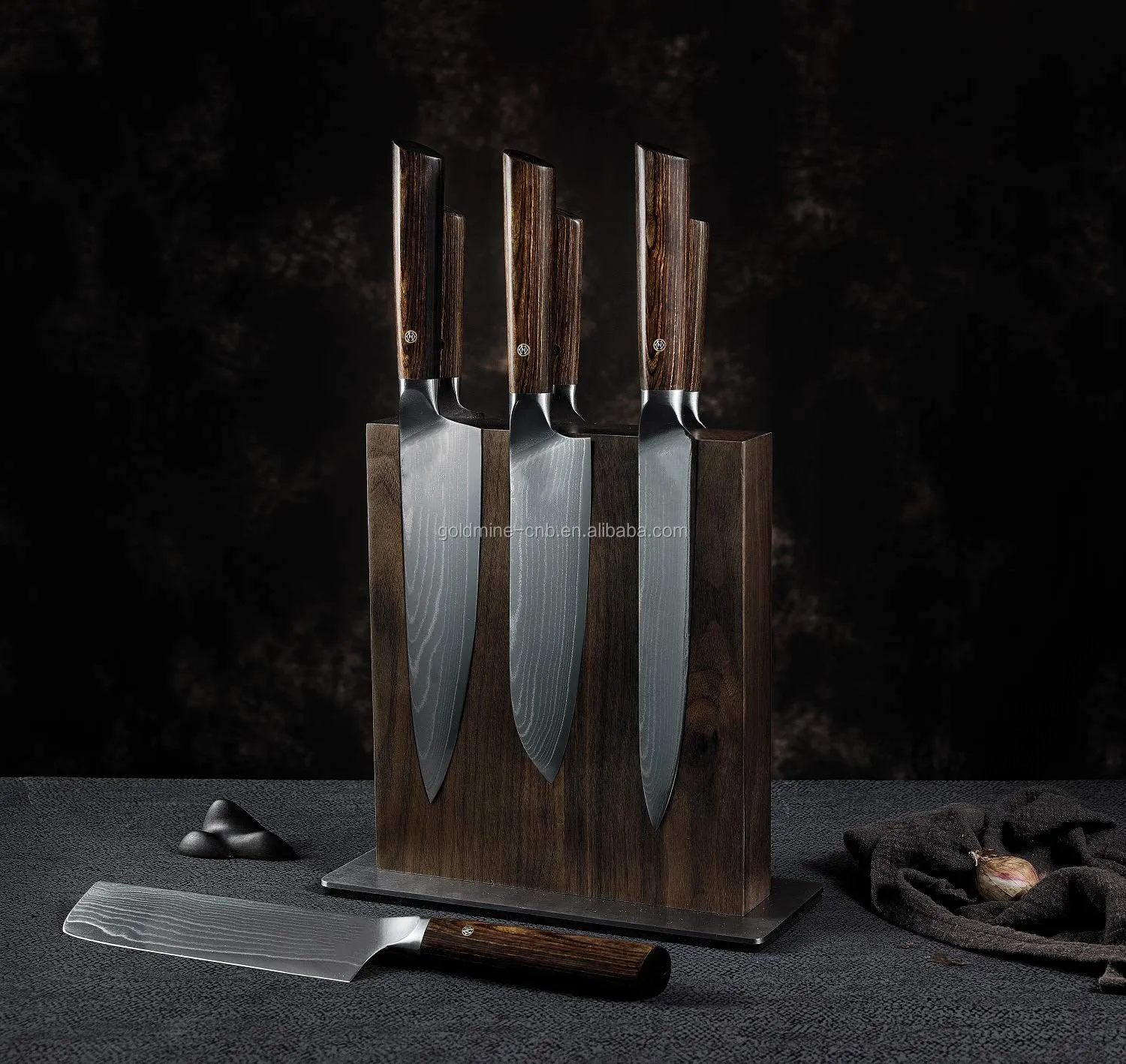 Knife Holder Walnut wood magnetic knife block