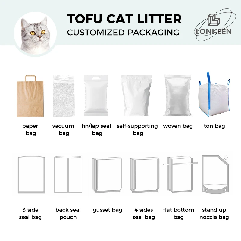 Green Tea scent Bean curd cat litter dust-free water absorption deodorizati tofu cat litter with fragrance
