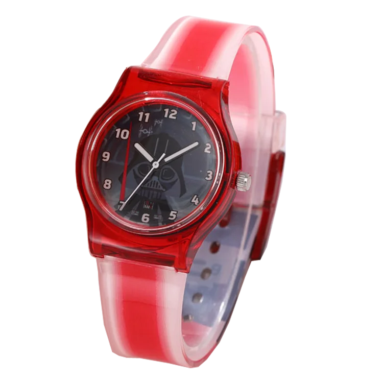 High Quality Crystal Cartoon Novelty Transparent Plastic Strap Classic Quartz Watch for Student Women Wrist Watch