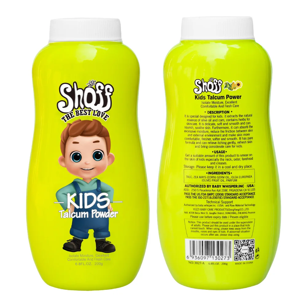 Детский тальковый порошок с натуральным кукурузным крахмалом алоэ и витамином Е, гипоаллергенный, 6,7 унции