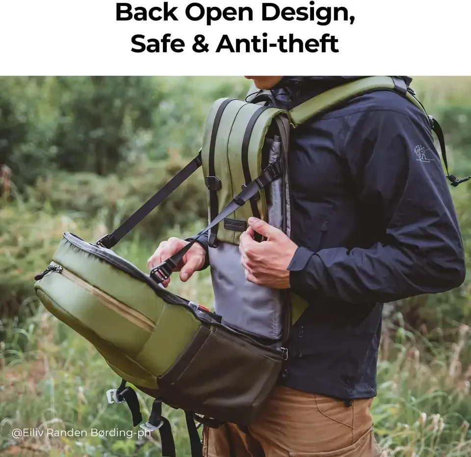 Newest Design 15.6 Inch Laptop Compartment Camera Backpack Large Capacity Custom Case for Travel Photographers for DSLR Camera