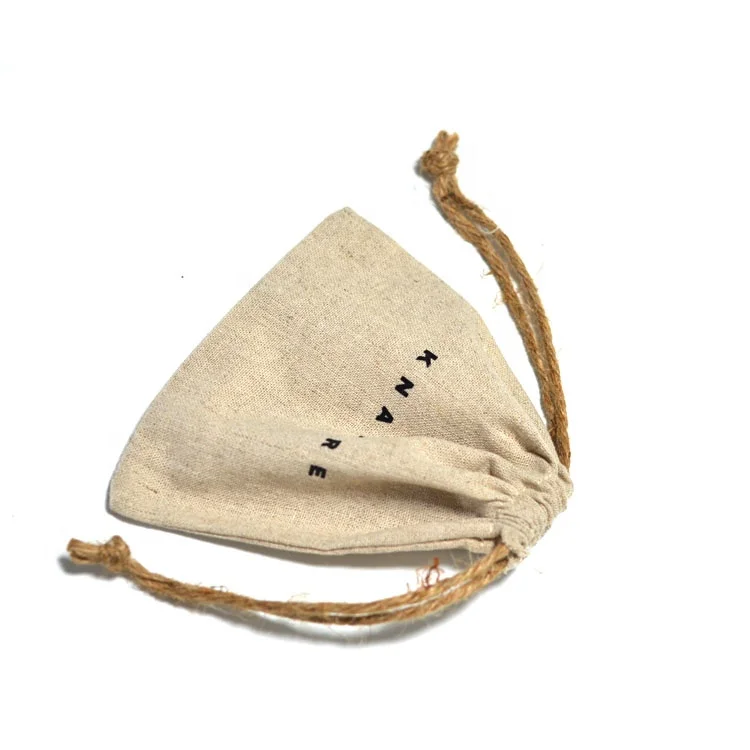 Custom Made Hot Sell Eco Jute Fabric Linen Drawstring Pouch Wholesale LN-60