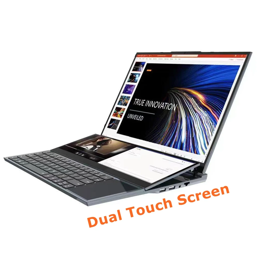 2023 Brand New Notebook PC 16 + 14 Inch Touch Double Screen Intel Core i7 10th Gen Business Gaming Dual Screen Laptop Computer