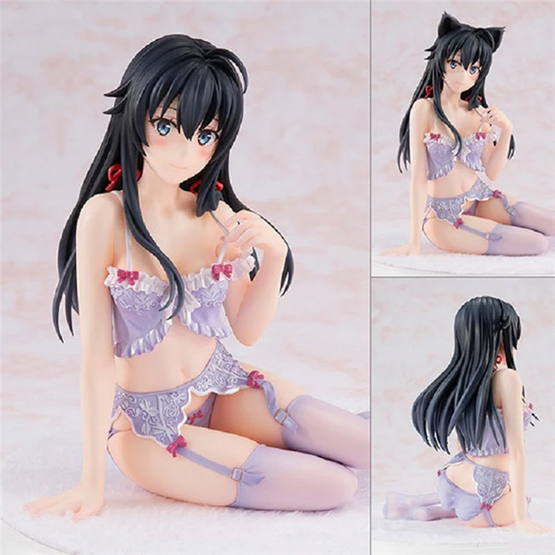 High Quality 15cm anime Sitting position Underwear Ver Sexy girl anime figures Yukinoshita Yukino My Teen Romantic Comedy