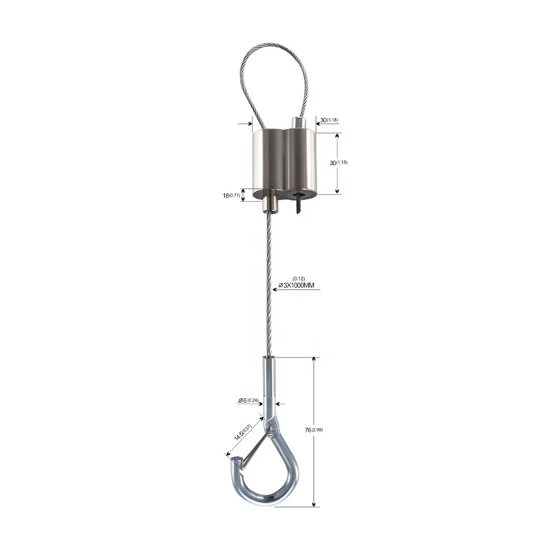 Lighting Pendant Hanging cable system Kit for Bar Light Linear Channel