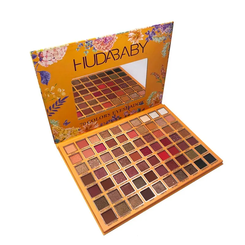 HUDABABY 70 Colors Shimmer Glitter Eye Shadow Palette Waterproof Cosmetics Profissional Matte Eyeshadow Cream Makeup Pigment