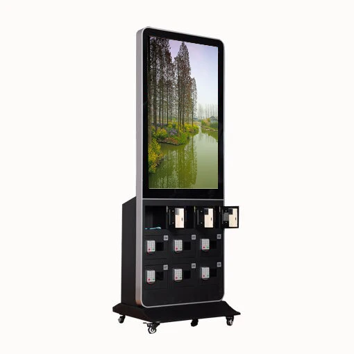 new innovations 2022 advertising screen water proof shared power bank rental machine outdoor mobile phone charging station