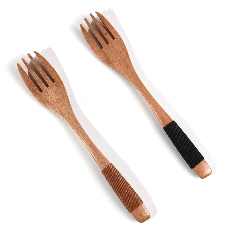 
Кухонная посуда, столовая бамбуковая вилка с четырьмя зажимами, столовые приборы для кемпинга 