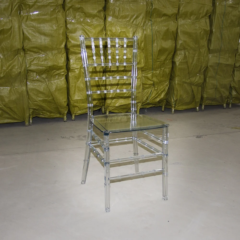 Wholesale Transparent Tiffany Chairs for Events Celebration Banquet Wedding Chair with Cushion Outdoor Hotel Furniture