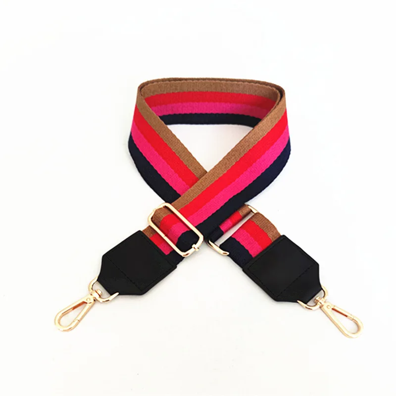 Hot Selling Canvas Wide Adjustable Rainbow Colorful Handbag Strap Webbing Shoulder Bag Straps