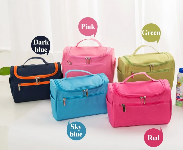 Luxury travel portable waterproof polyester toiletry hanging wash bag for women