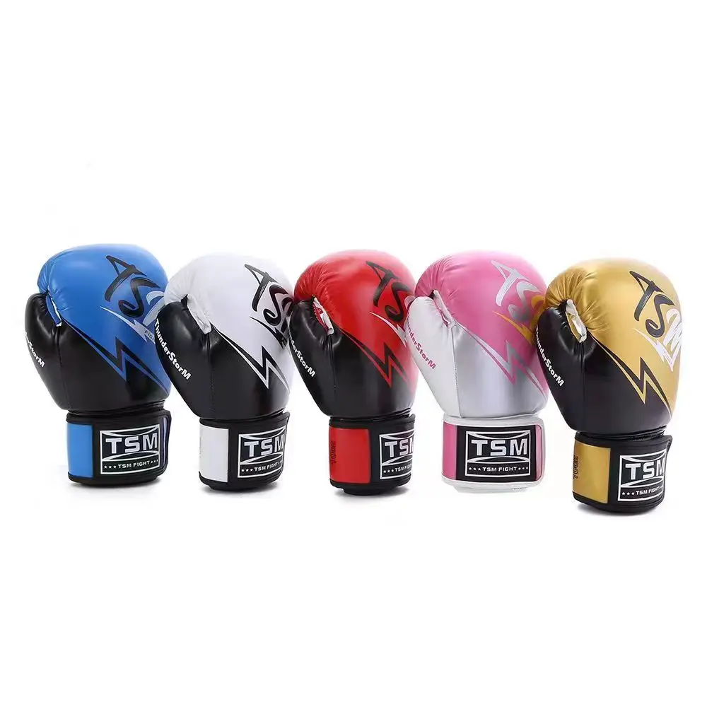SK-Wholesale high quality PU Coloful 12oz boxing gloves adult professional lace up winning leather custom logo boxing gloves