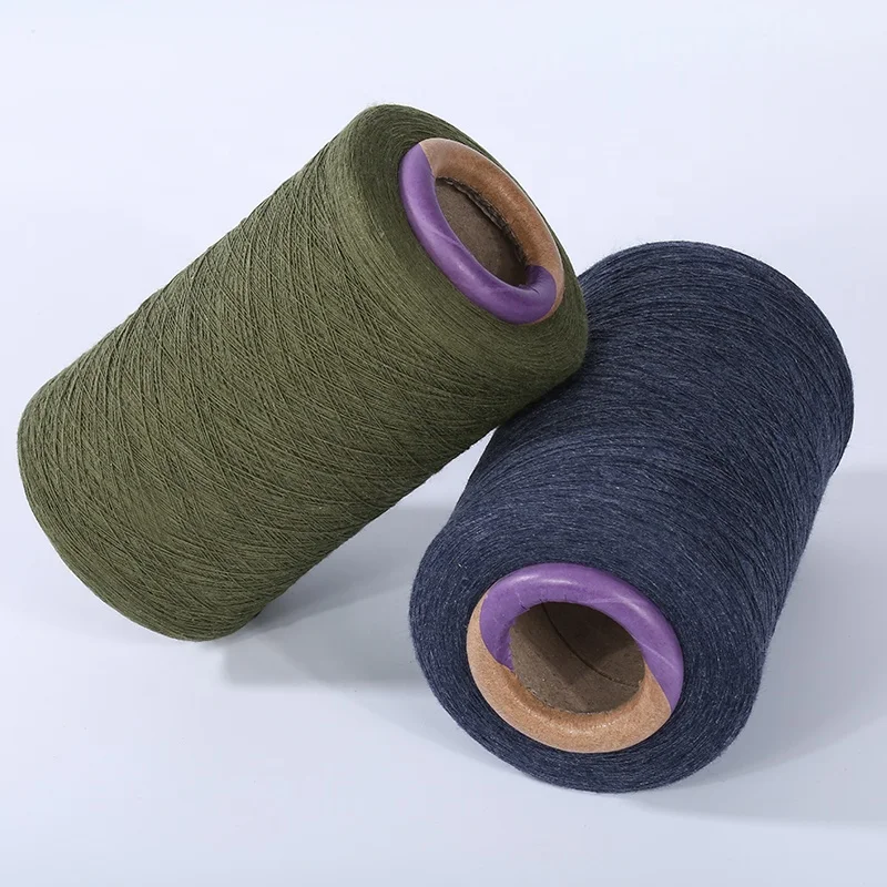 Высококачественная переработанная хлопчатобумажная полиэфирная плетеная пряжа 6-30S