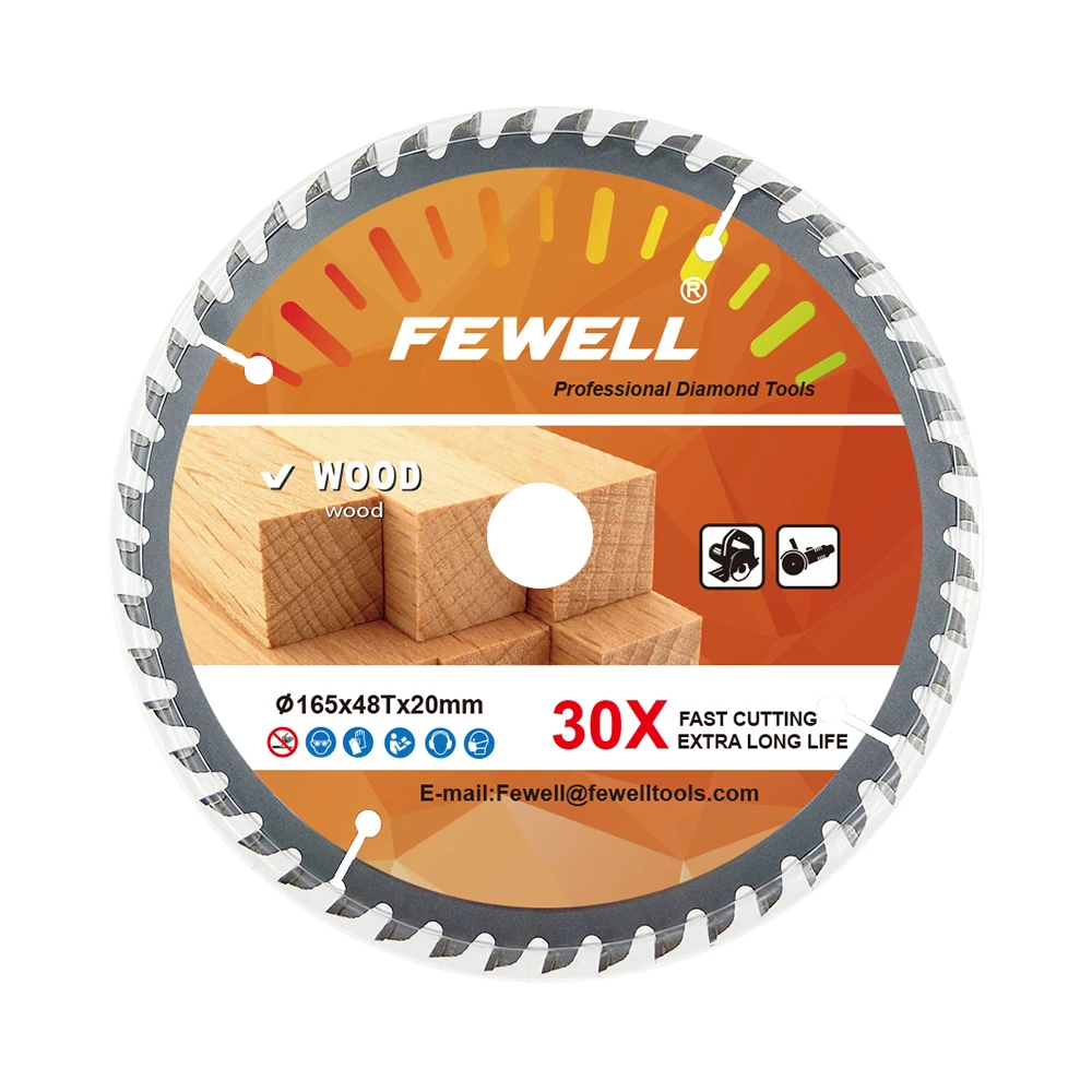 Premium grade Fast speed 165*2.0/1.4*48T*20mm circular tct circle saw blade for cutting wood