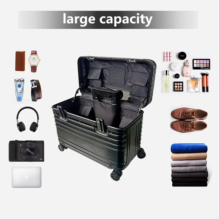 Good Product Travel Bags Business Carry On Aluminium Pilot Case Luggage Suitcases Trolley Pilot Case