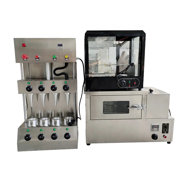 Hot Sale Commercial Philippine Snack Sweet Pizza Cone Oven Display Shelf Pizza Cone Machine