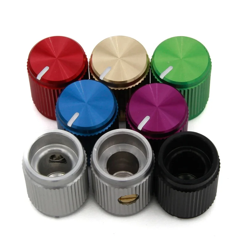 Custom CNC Machining Guitar Effect Pedal Knob Metal Potentiometer Knob Solid Aluminum Small Knob with Set Screw