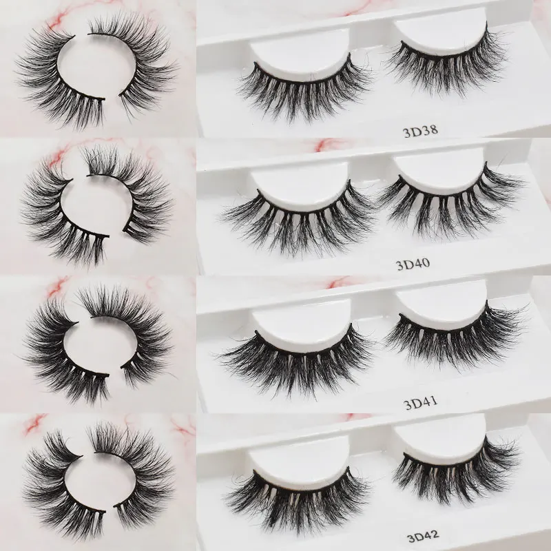Wholesale natural long 18-20 mm mink eyelashes high quality mink fur 100% handmade natural black mink lashes