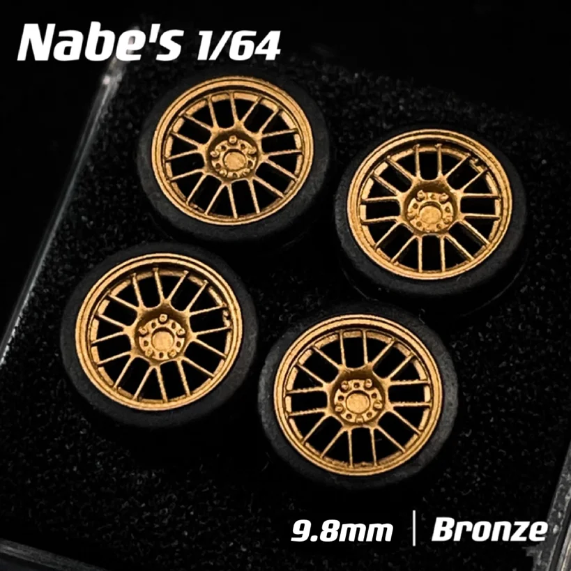 1/64 Nabes Chika Wheels  BBS RS / Supper RS Stance Rubber Tires for 1:64 Model Car