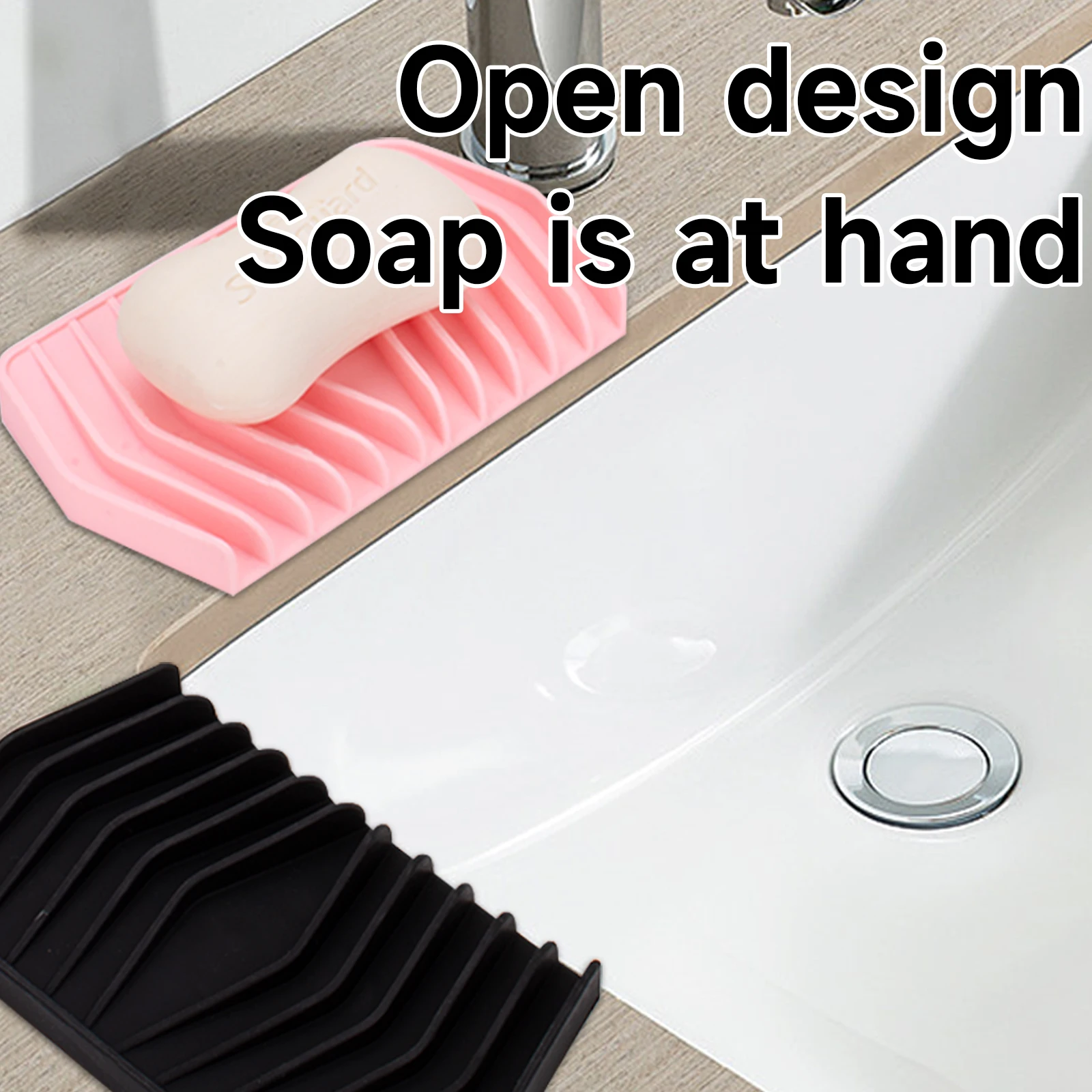 Non-slip Silicone Soap Saver Hand Wash Soap Box Easy Cleaning Silicone Soap Dishes Holder for Bathroom