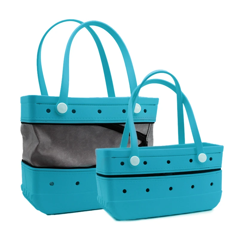 2024 new design summer fashion eva tote bag waterproof eva beach bag with zipper