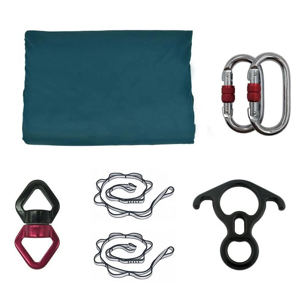 Aerial Yoga Hammock Swing Set Includes Tricot Fabric Silks, Full Rigging Hardware