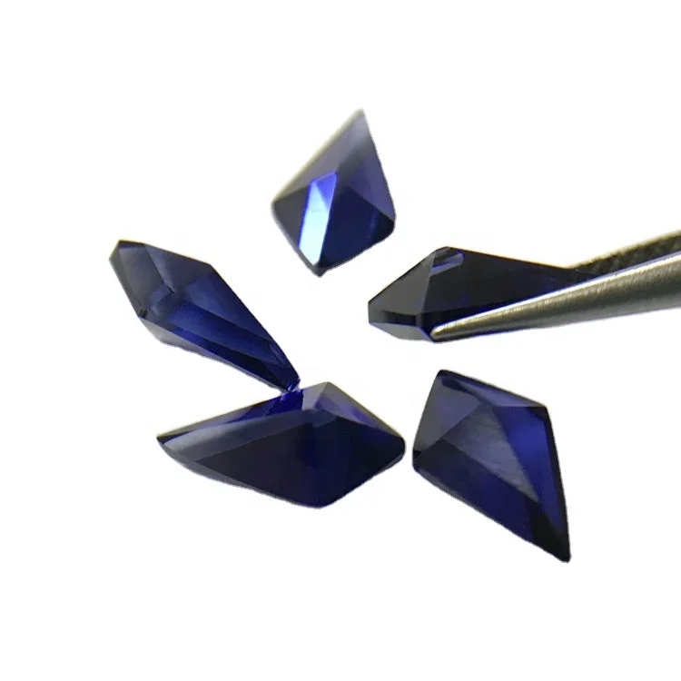 34# loose synthetic blue corundum sapphire gem stones prices kite shaped gems custom gemstone supplier