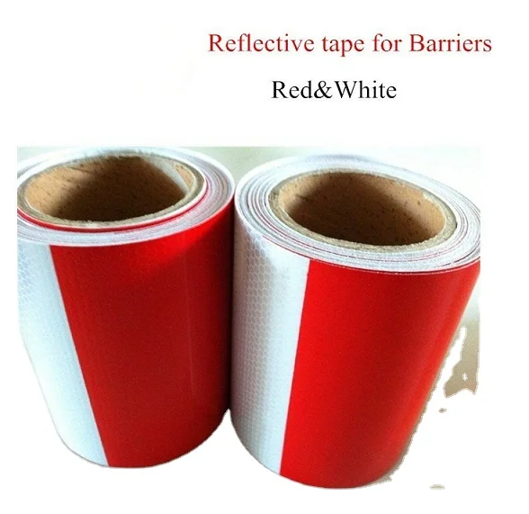 FREE SAMPLE White & Red Reflective Tape For Barrier &barricades,Trucks,Car Pattern Warning Reflective Sticker