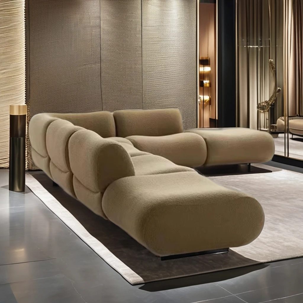 Modular L-Shaped Corner Sofa Set for Living Room Tufted Reclining Furniture with Detachable Vacuum for Villas