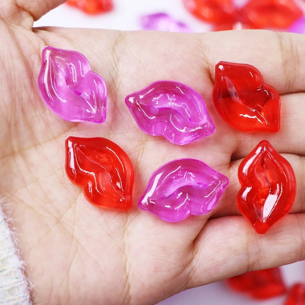 Acrylic Valentine Gift Vase Filler Heart Beads Rose Lips Plastic Gems For Valentine Gift Wedding Table Decoration