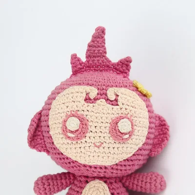 
factory direct sale hand woven cute plush monkey doll 