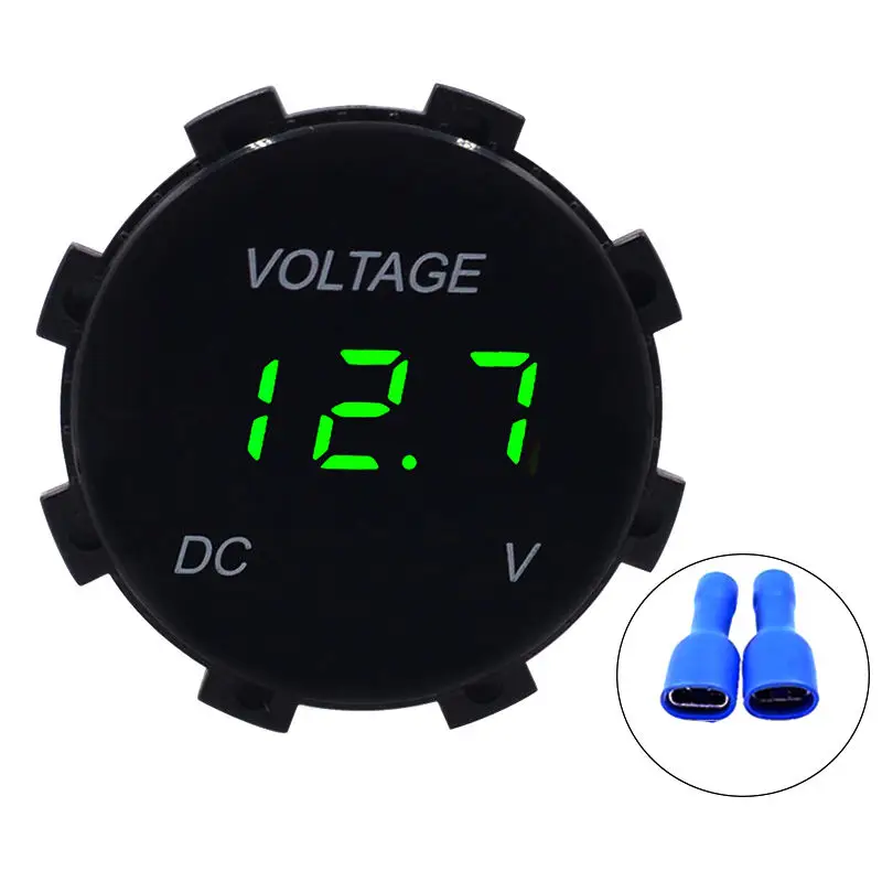 2024 High quantity Automotive digital display voltmeter Automotive waterproof LED lens display meter for motorcycles