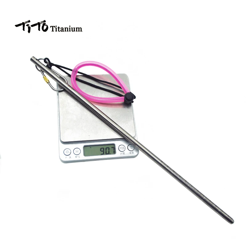 TiTo Scuba Diving Accessories GR5 Titanium Diving Stick Pointer Rod Anti-Rust Underwater Shaker with Lanyard