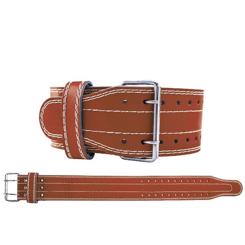 Custom Lumbar Protective Power Training Adjustable Leather Belts Women Men Genuine Cowhide Weightlifting Waist Belt