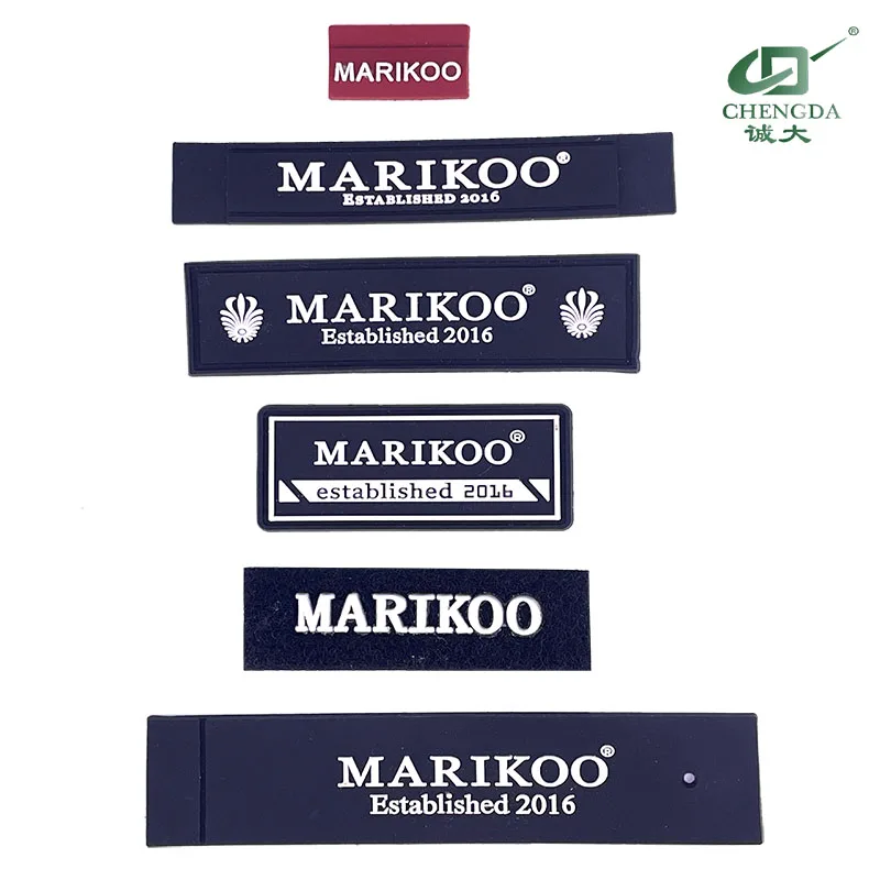 Wholesale Custom logo 3D Garment Labels Accessories Silicone Patches for clothing