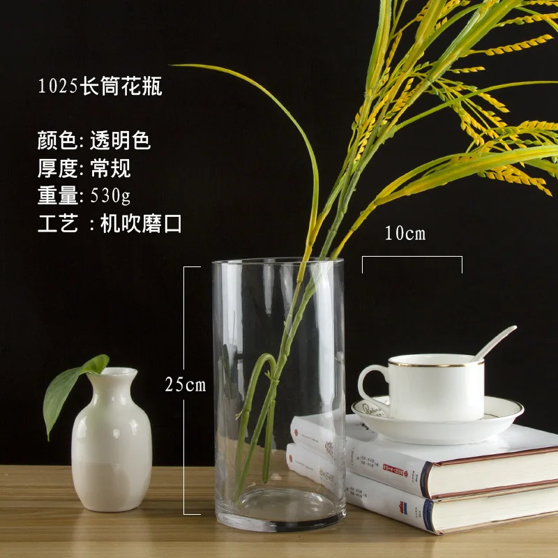 Floor glass vase egg-shaped transparent vase shaped oblique flower vase ornaments wedding decoration
