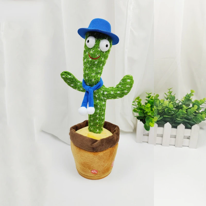 Rechargeable Talking Electronic Shake Stuffed Twisting Toy Dancing Plush Sing Green Plastic Cactus Toys For Kids