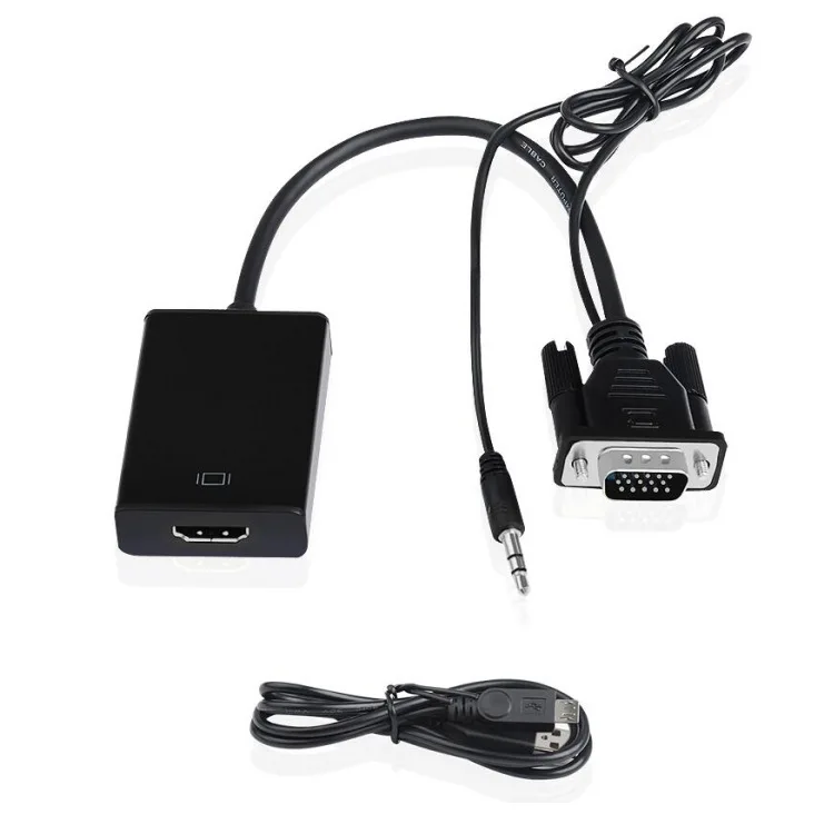 High Quality VGA To HDTV Converter 4k@1080P HDMI Adapter With Audio Cable For HDTV PC Laptop TV