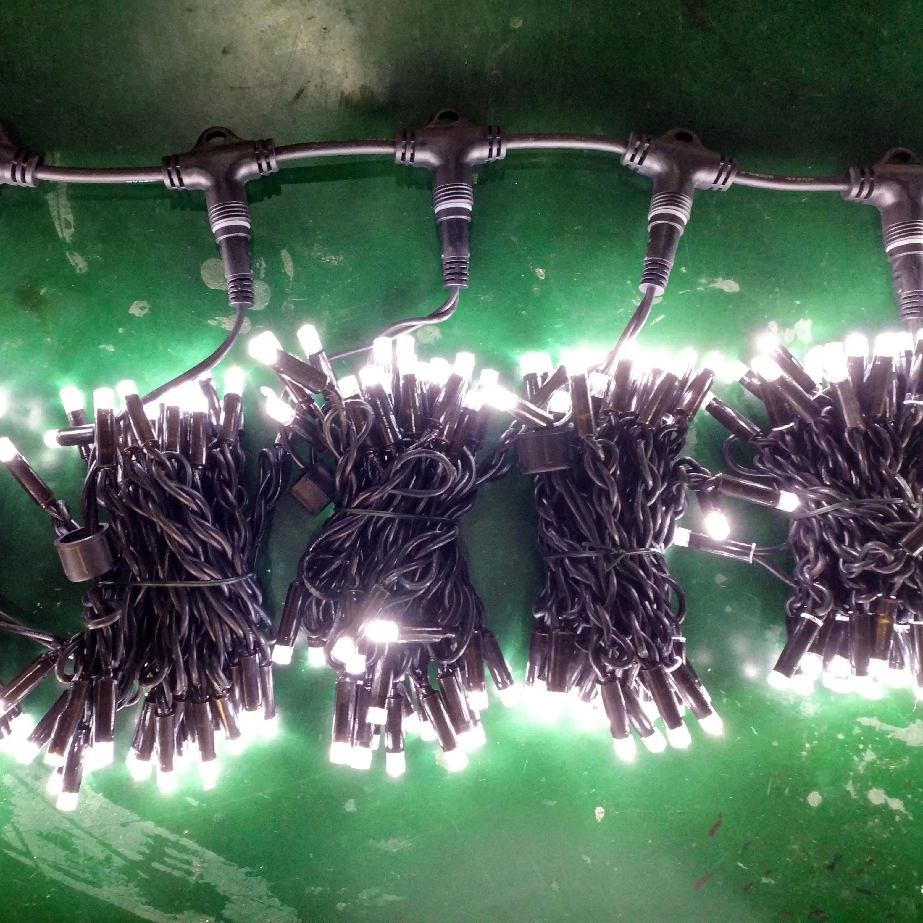 Clear Wire LED String Icicle Curtain Fairy Lights PVC Cable Waterfall Light For Holiday Decoration