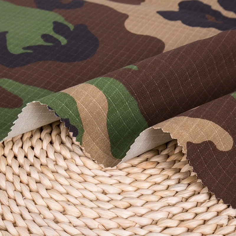 Rigu Textiles Polyester Cotton Blend Material Ripstop Camouflage Fabric Export To South Africa & Morocco & Middle East etc