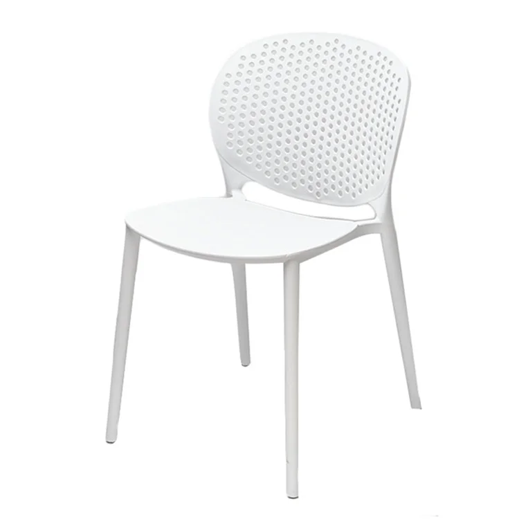 Wholesale Cheap Stacking Plastic Side Chair Langfang Colorful Pp Stackable Hollow Back Stackable Dining Chair