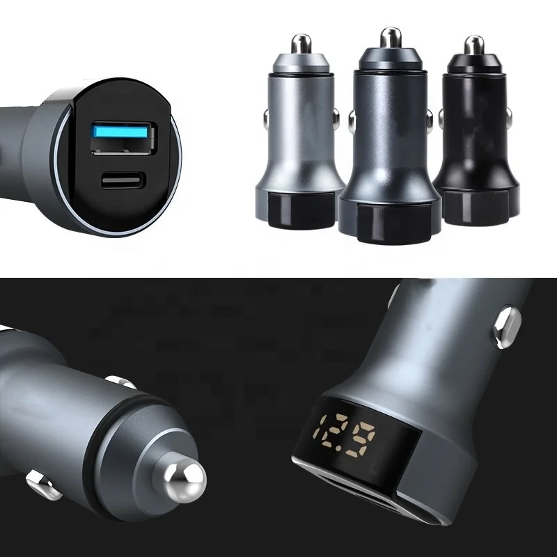 
2020 New Arrivals 36W Fast Charger digital display car Factory Direct Price qc 3.0 car charger promotional gift 