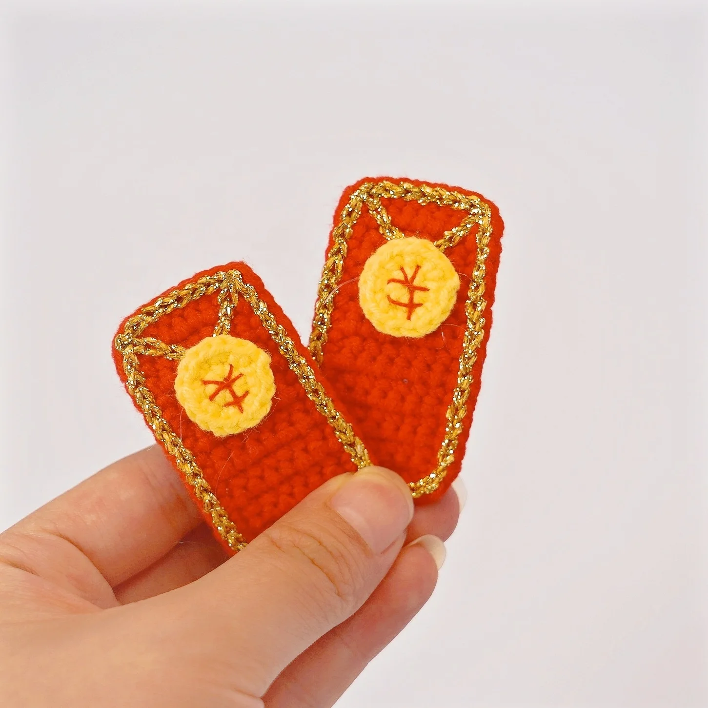 Cartoon Wool Crochet New Year Red Packet Hair Accessories Kids Baby Girls Hairpins Knitted Hairgrips Hair Clips for Girls