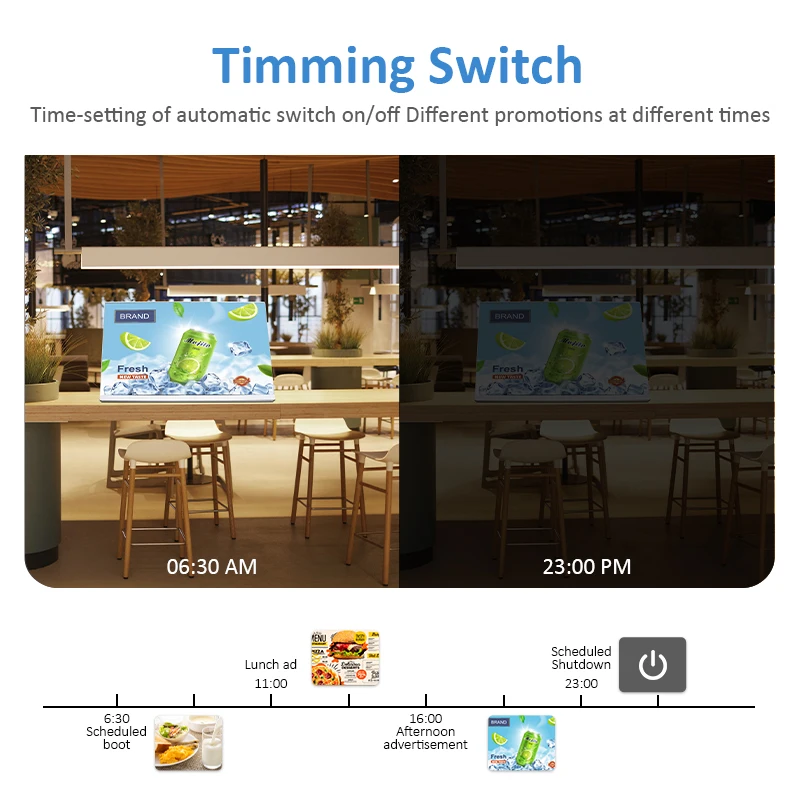 Plug and play / software cms 23.8 inch cafe kfc fastfood android 10 advertising desktop digital menu boards for restaurants