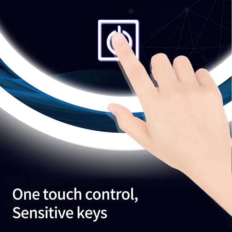 Bath Lighted Glass Mirror Hotel Room Smart Touch Screen Bathroom Mirror Modern