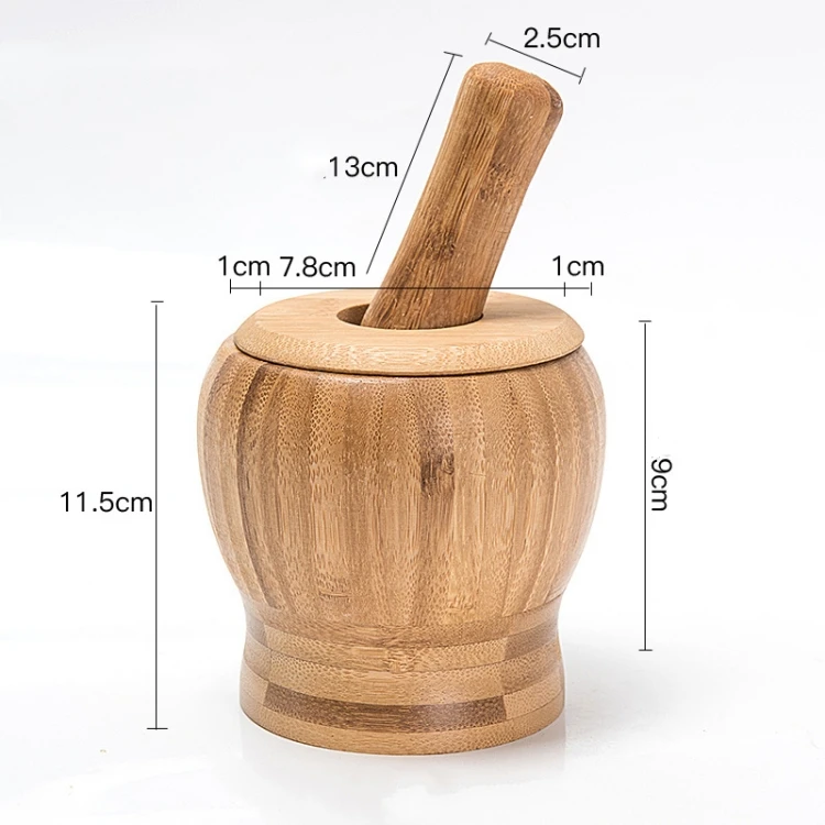 Wholesale high quality mortares pestles low price wooden handmade garlic masher for kitchen